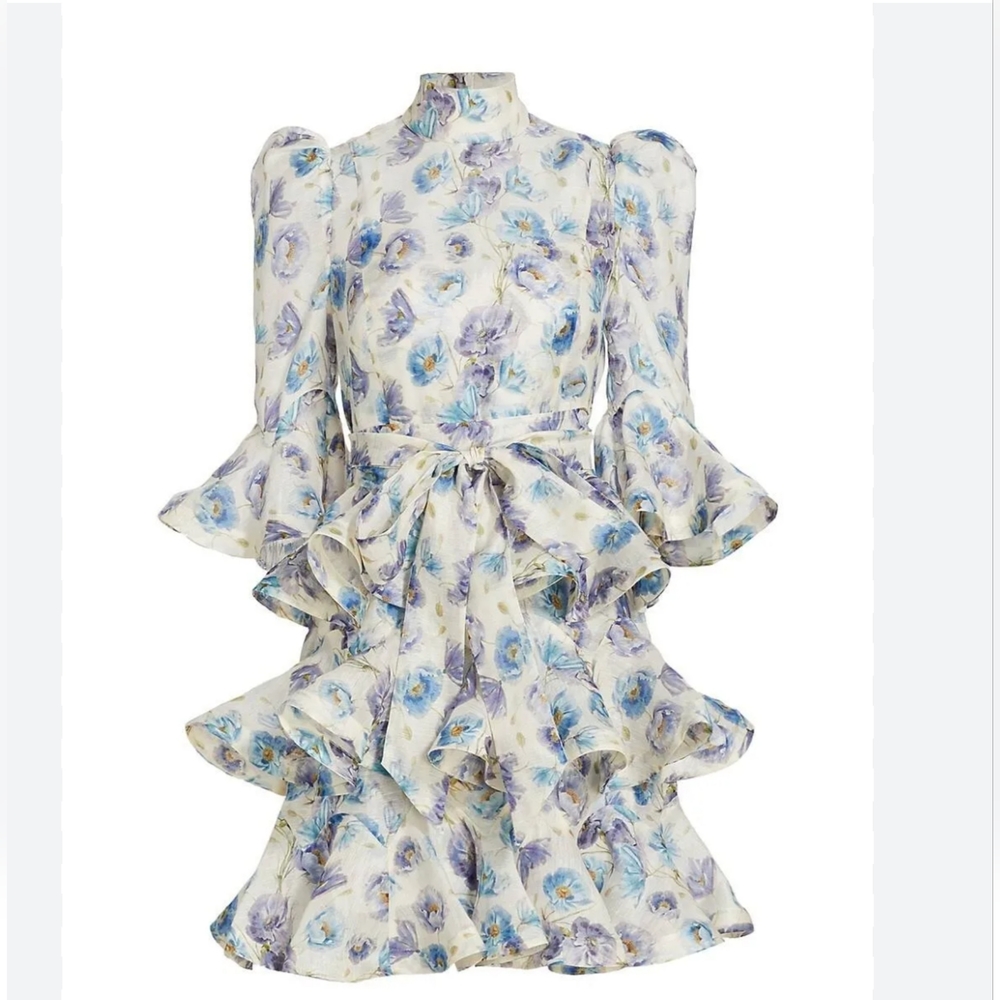 Zimmermann Tama Tiered mini dress sz 1